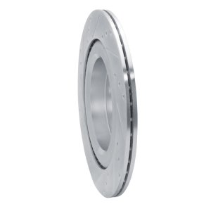 Subaru ASCENT Brake Rotor (1) - Rear Right - R1 Concepts - Drilled & Slotted - Silver - `19-`25